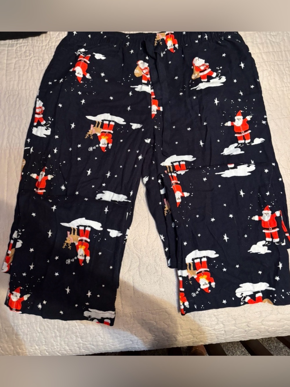 Women’s Navy Santa Print Pajama Pants